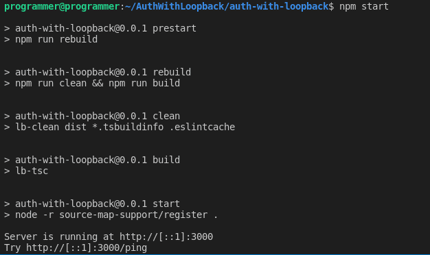 Starting LoopBack Server