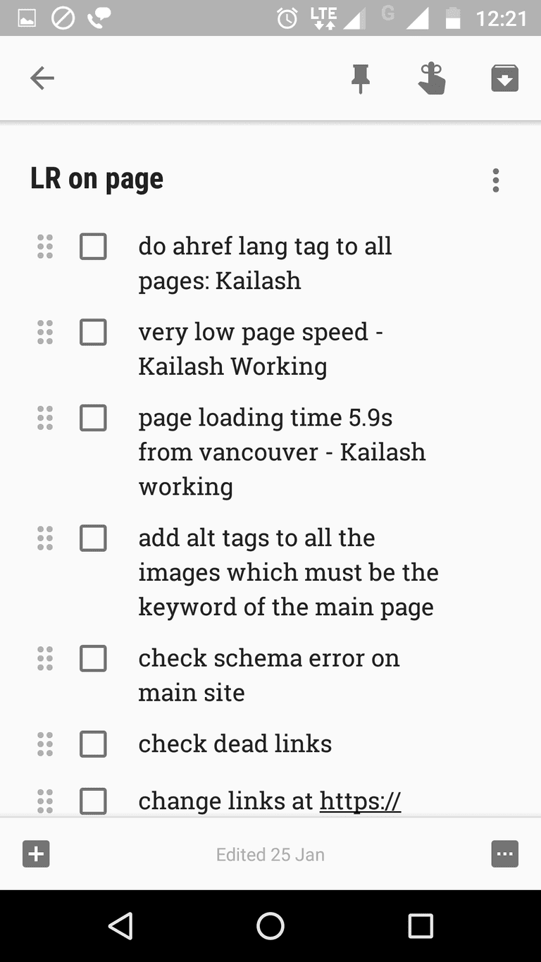 Keep Notes in Checklist