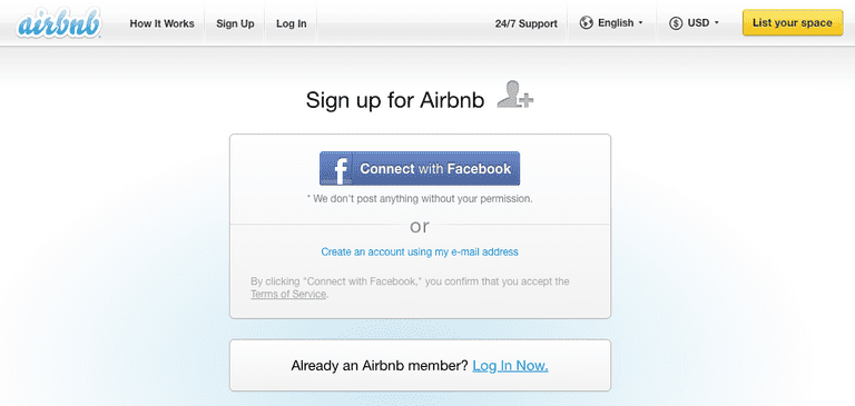 airbnb social login 2012