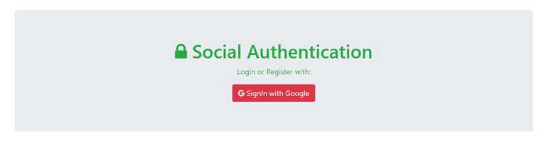 Social Authentication Page