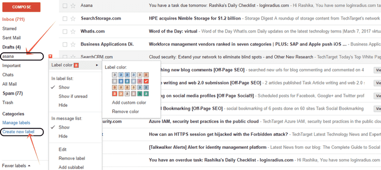 How to use labels for Gmail inbox organization